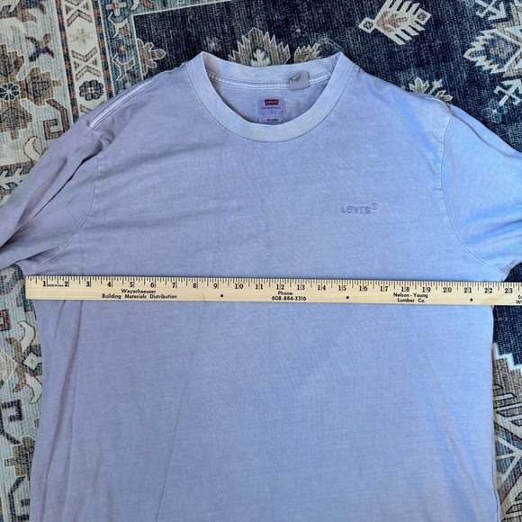 Levi's Men’s Washed Light Purple Relaxed Fit Long Sleeve Size Large 100% Cotton - Picture 8 of 10